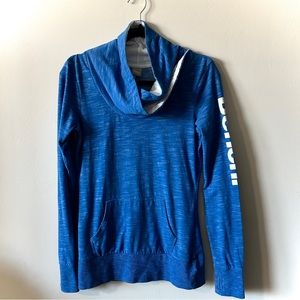 Bench medium blue cowl neck hoodie from the Buckle.